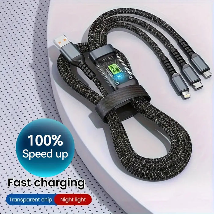 100W 3 in 1 Fast Charging Cable